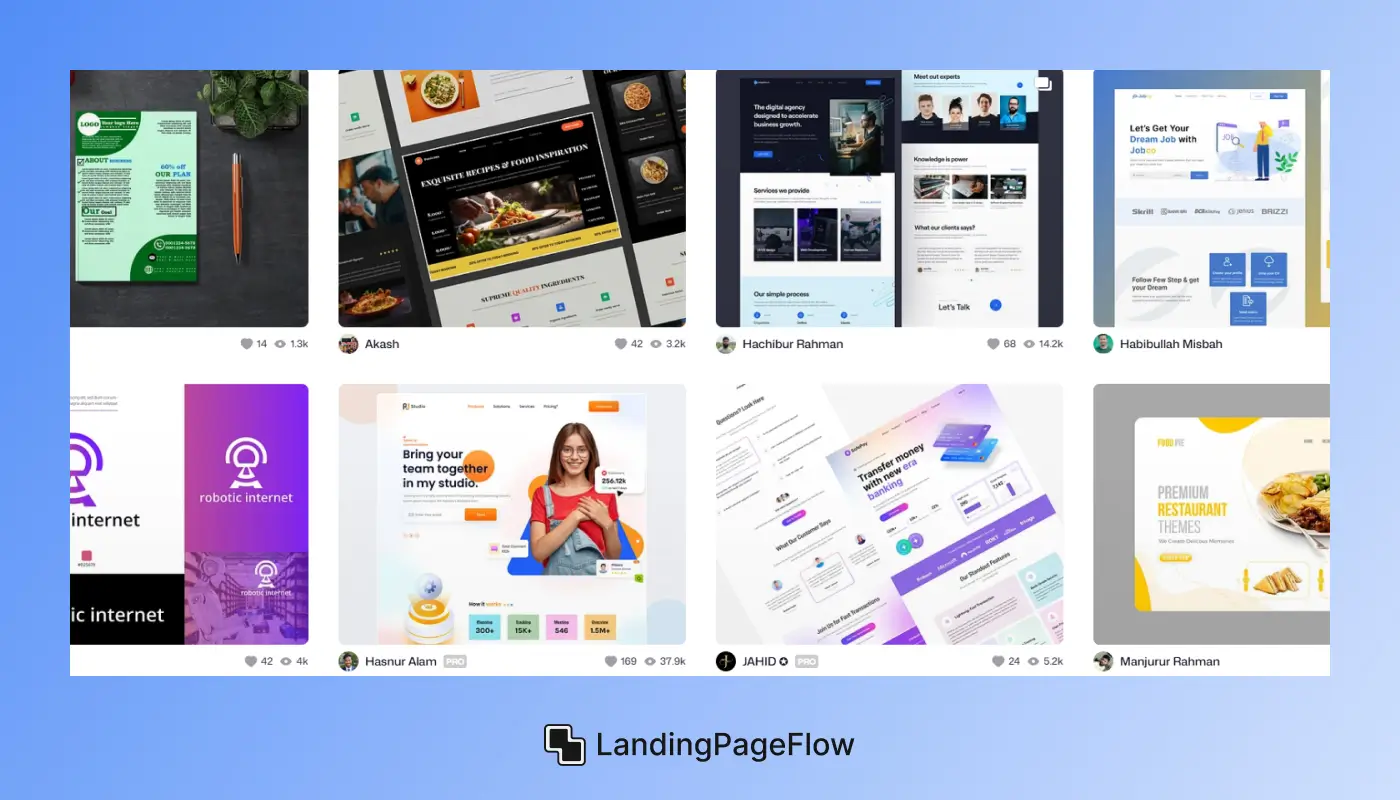 Examples of Stunning Dribbble Landing Pages